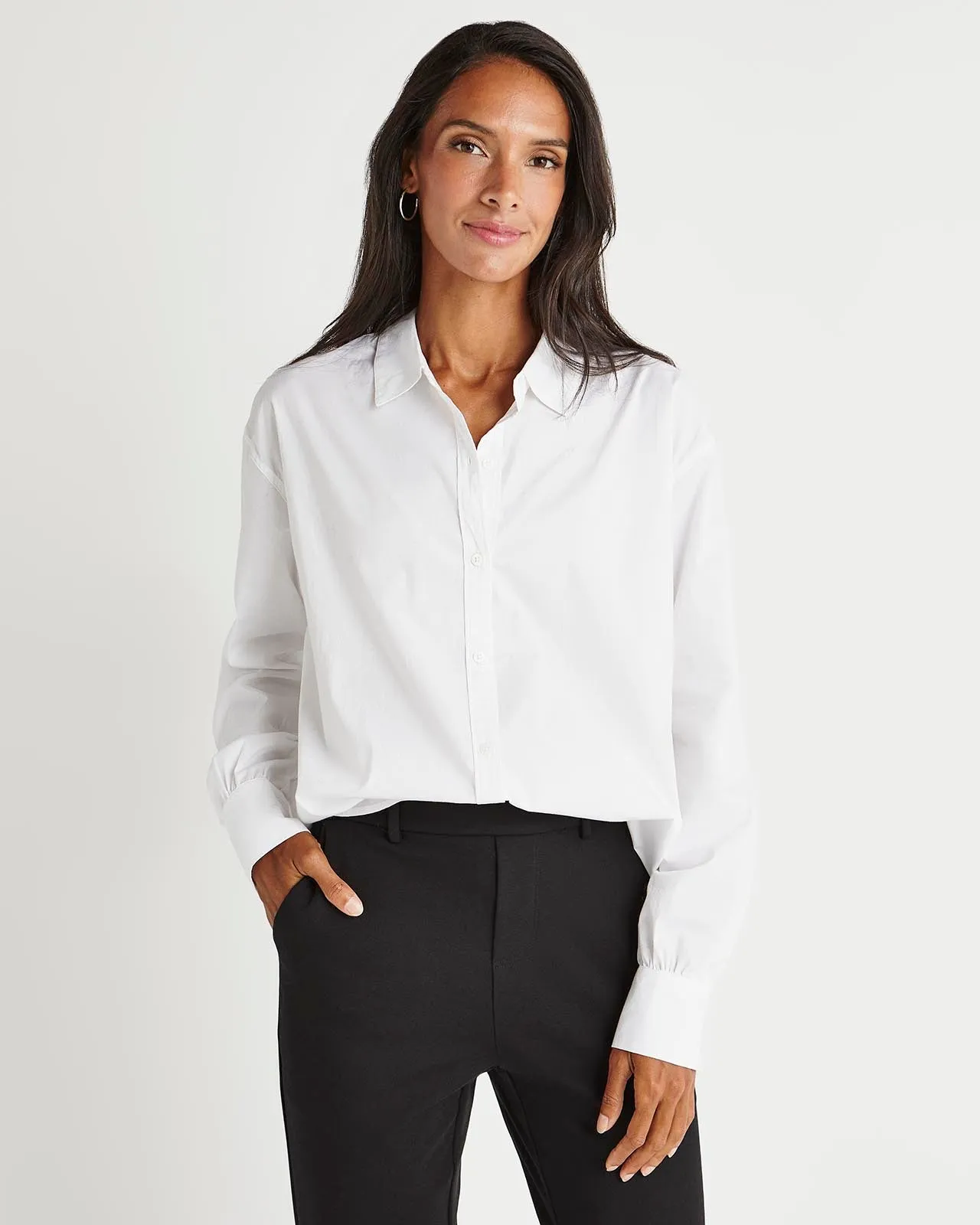 Splendid x Cella Jane Poplin Button-Down Shirt sold by Splendid product image thumbnail 3