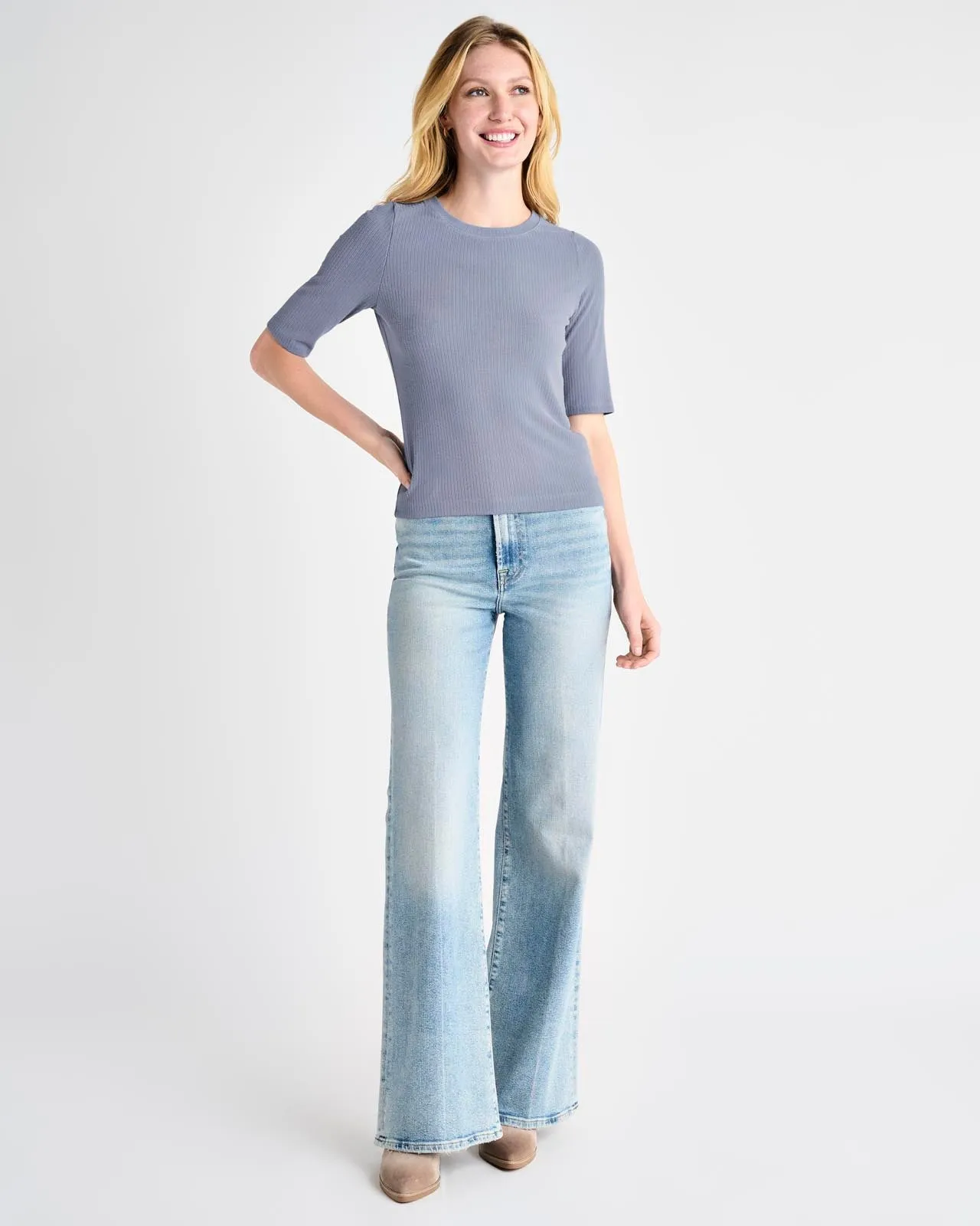 Hailey Ribbed Short Sleeve Tee sold by Splendid product image thumbnail 3