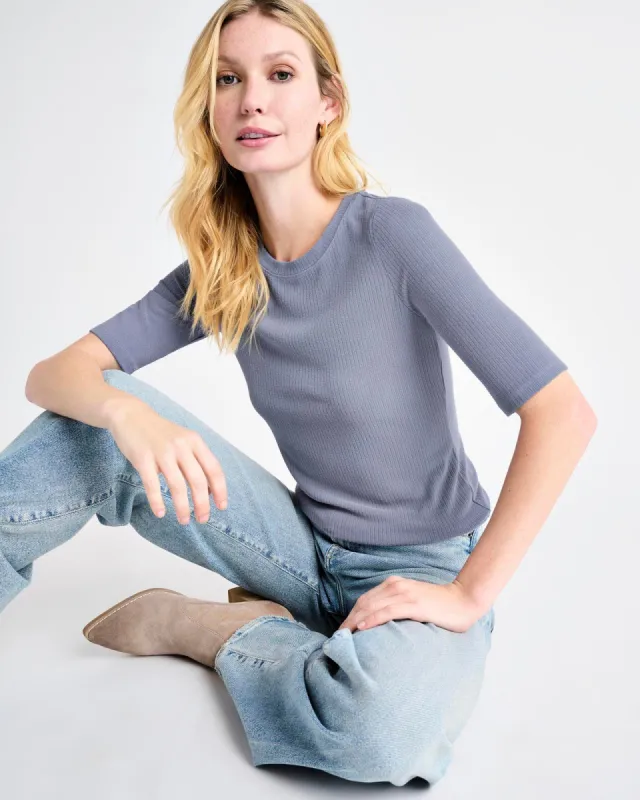 Hailey Ribbed Short Sleeve Tee sold by Splendid