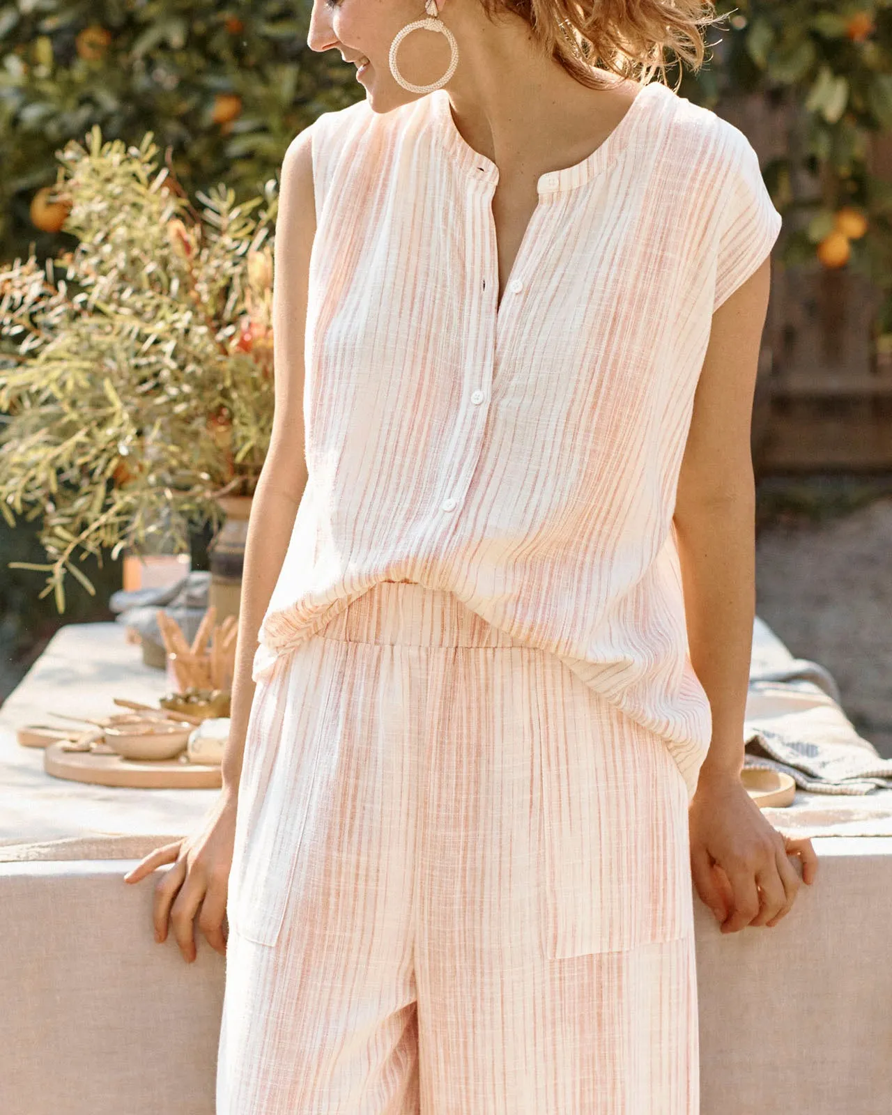 Striped Lola Sleeveless Top sold by Splendid