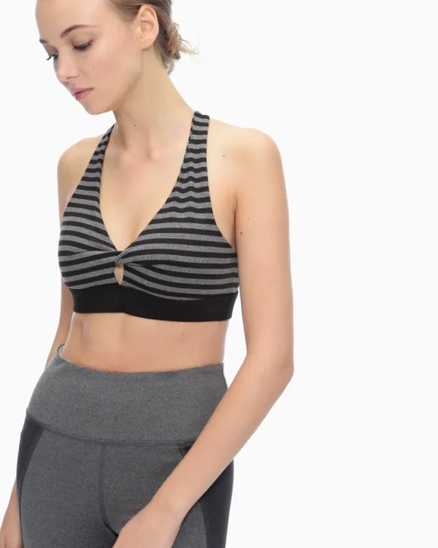 Yoga Stripe Twist Bra sold by Splendid