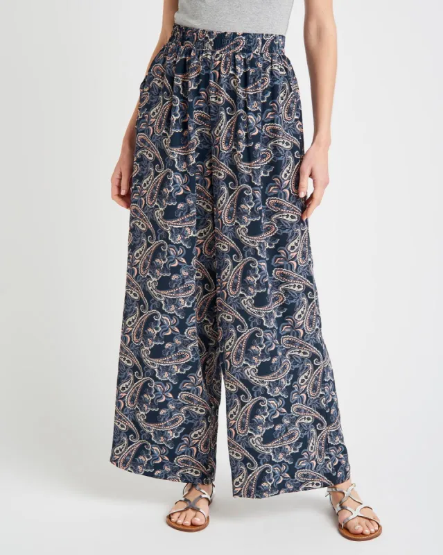 Alessandra Paisley Silk Wide Leg Pant sold by Splendid