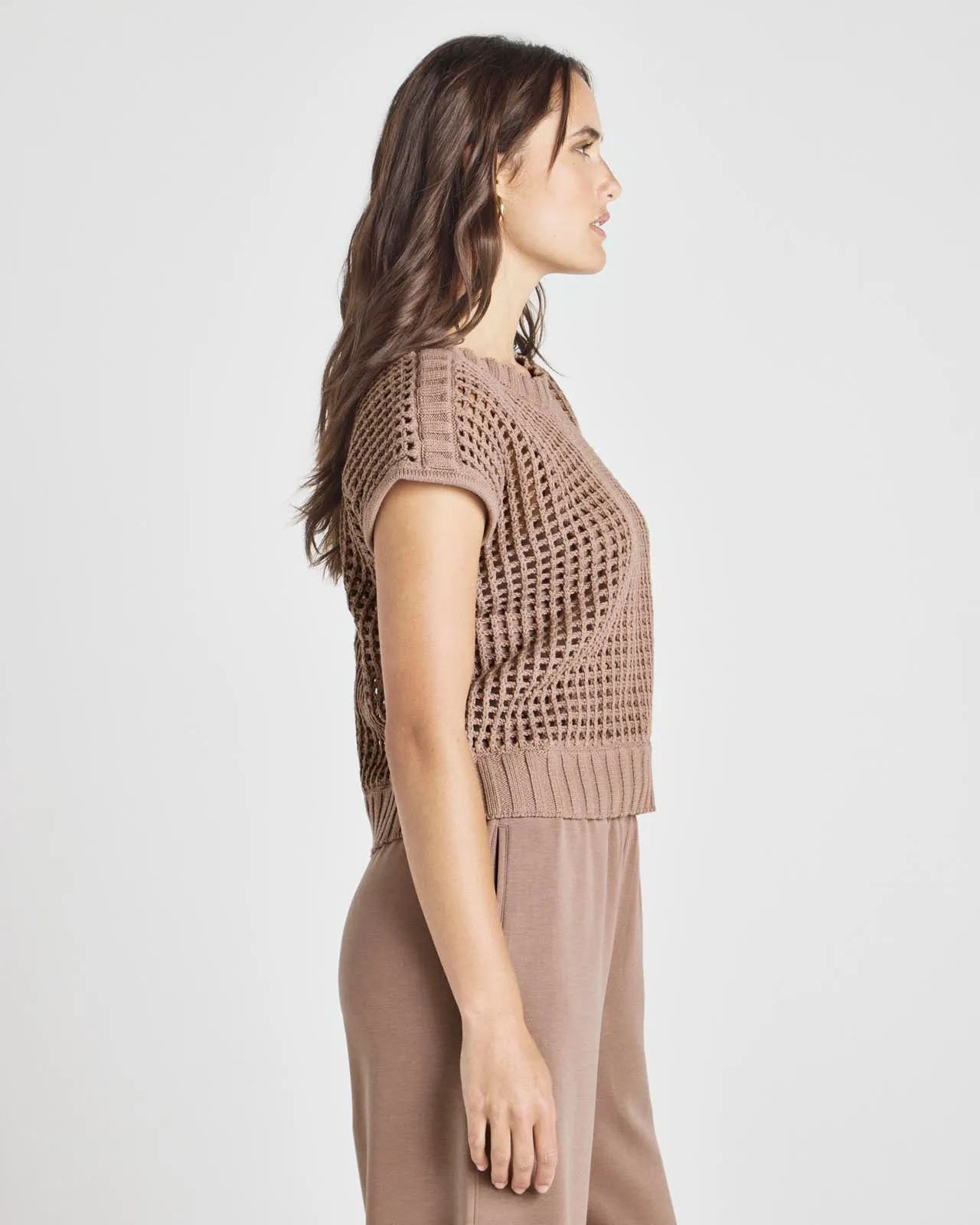 Splendid x @Cellajaneblog Pointelle Sweater Vest sold by Splendid product image thumbnail 3