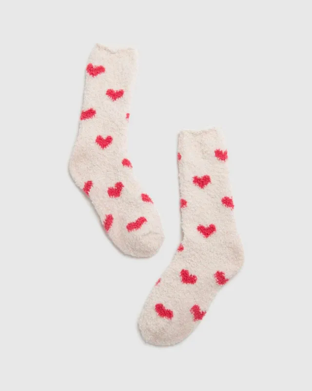Bia Fuzzy Yarn Hearts Socks sold by Splendid