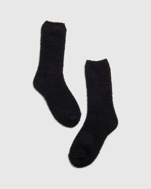 Black Bia Fuzzy Yarn Socks sold by Splendid