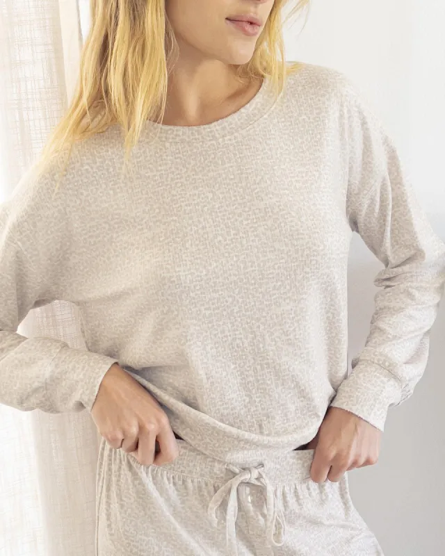 Marna Fuzzy Thermal Leopard PJ Set sold by Splendid