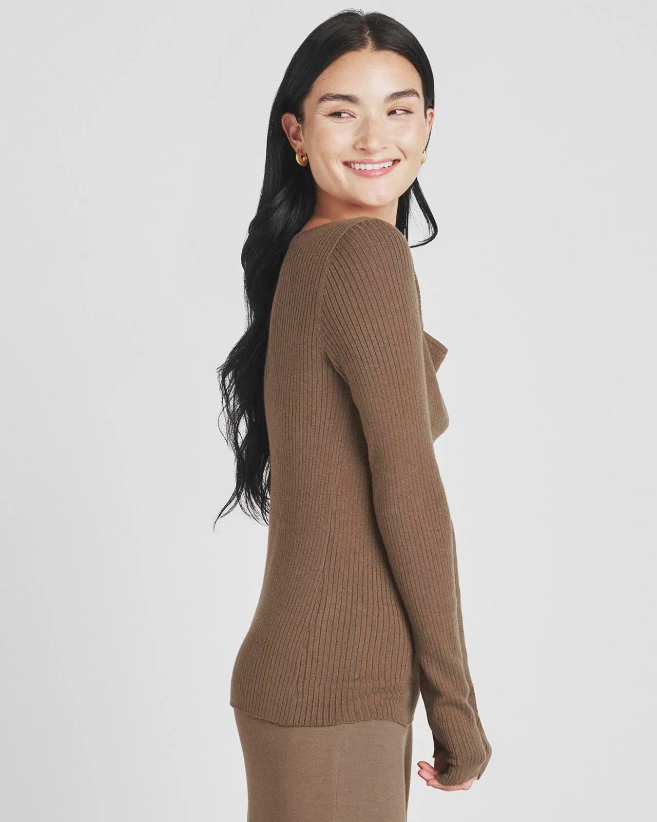 Ribbed Loopknit LYR Twist-Front Top sold by Splendid product image thumbnail 5