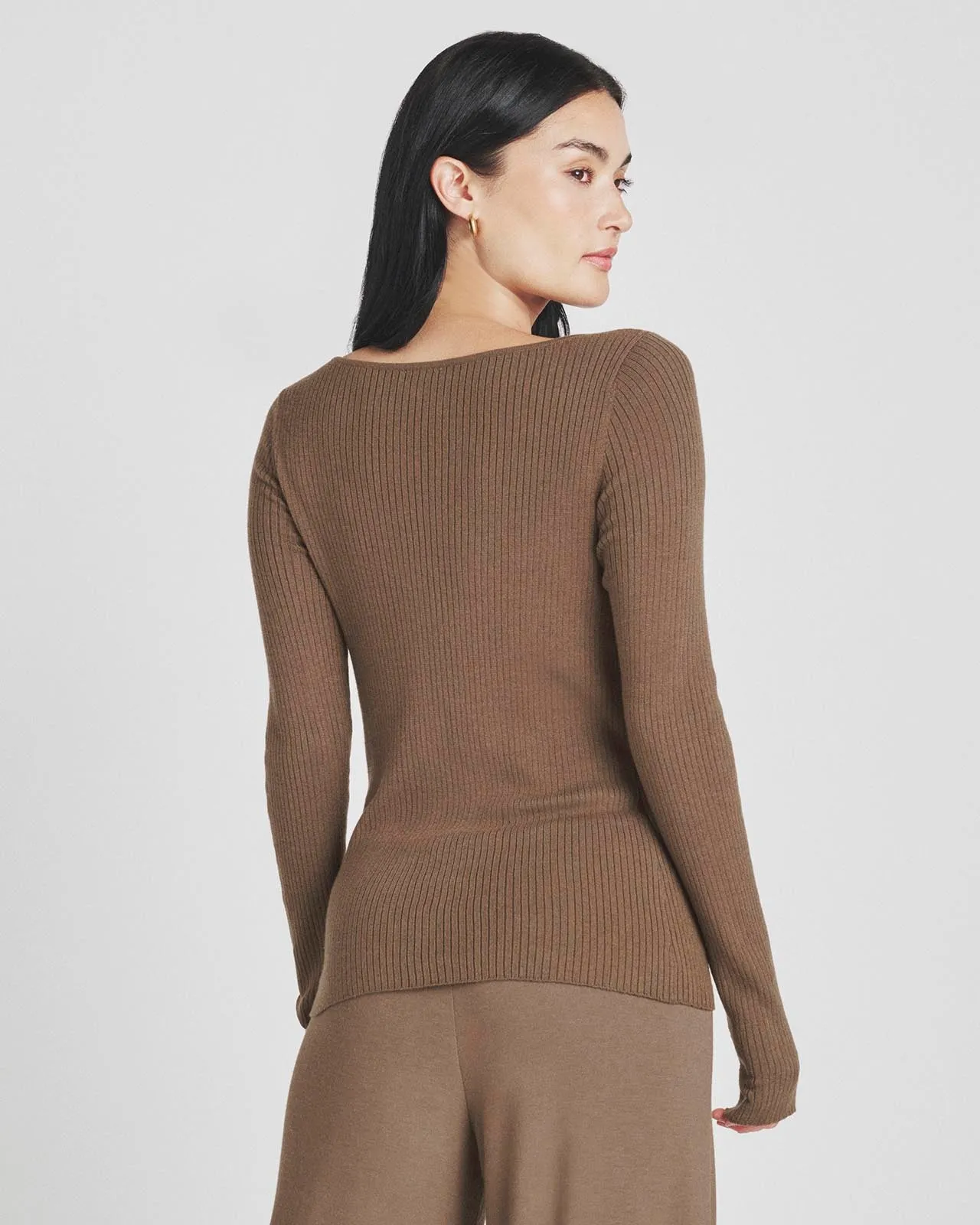 Ribbed Loopknit LYR Twist-Front Top sold by Splendid product image thumbnail 4