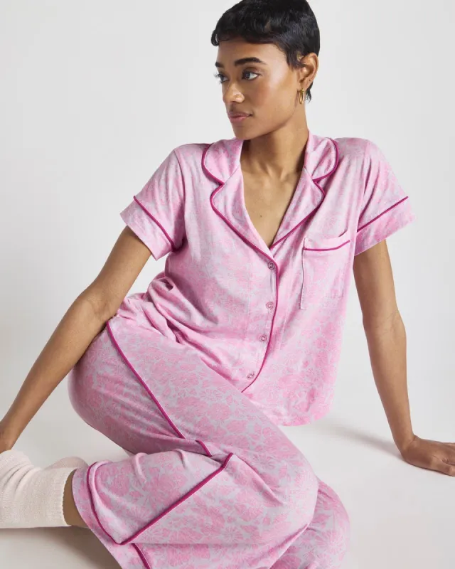 Faded Floral Wilma Notch Collar PJ Set sold by Splendid