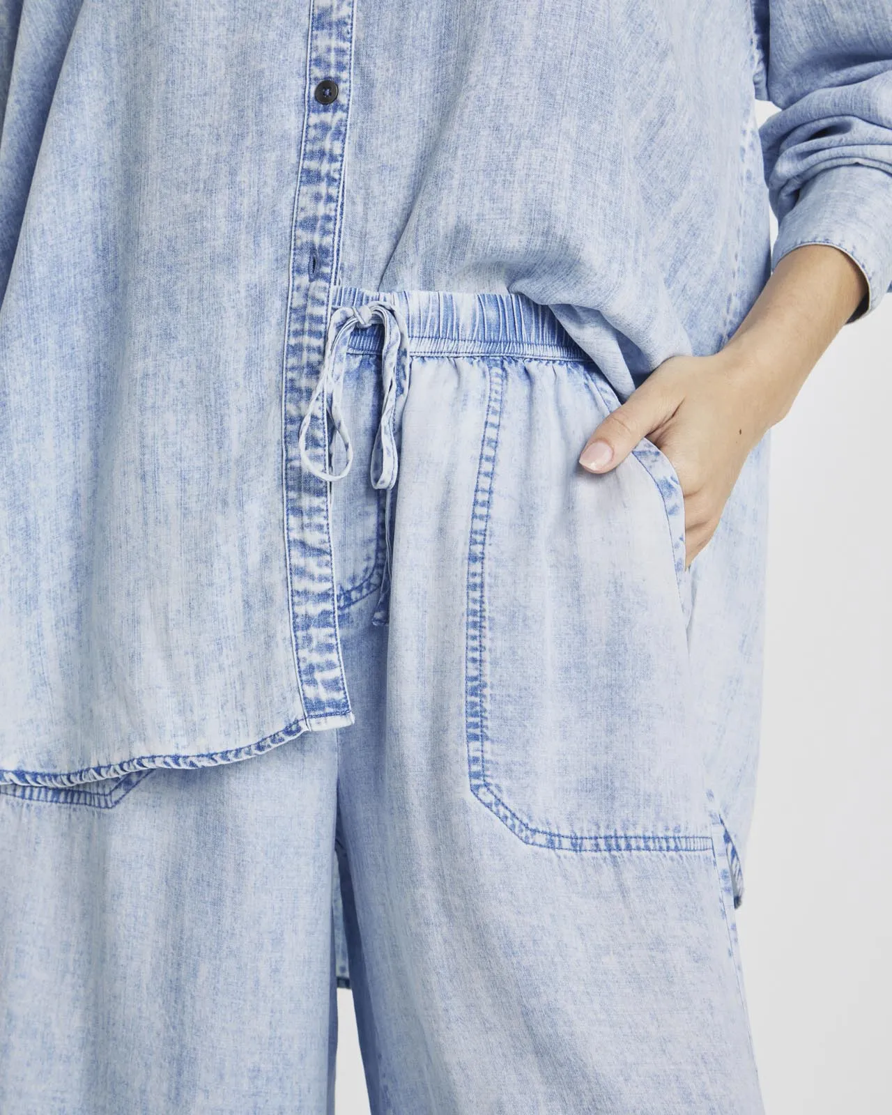 Bleached Indigo Angie Crop Palazzo Pant sold by Splendid product image thumbnail 3