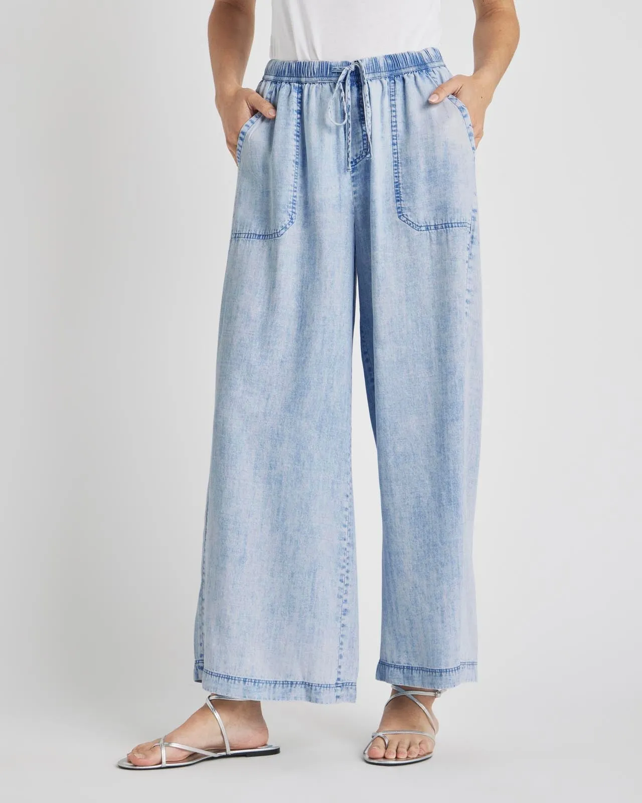 Bleached Indigo Angie Crop Palazzo Pant sold by Splendid product image thumbnail 4