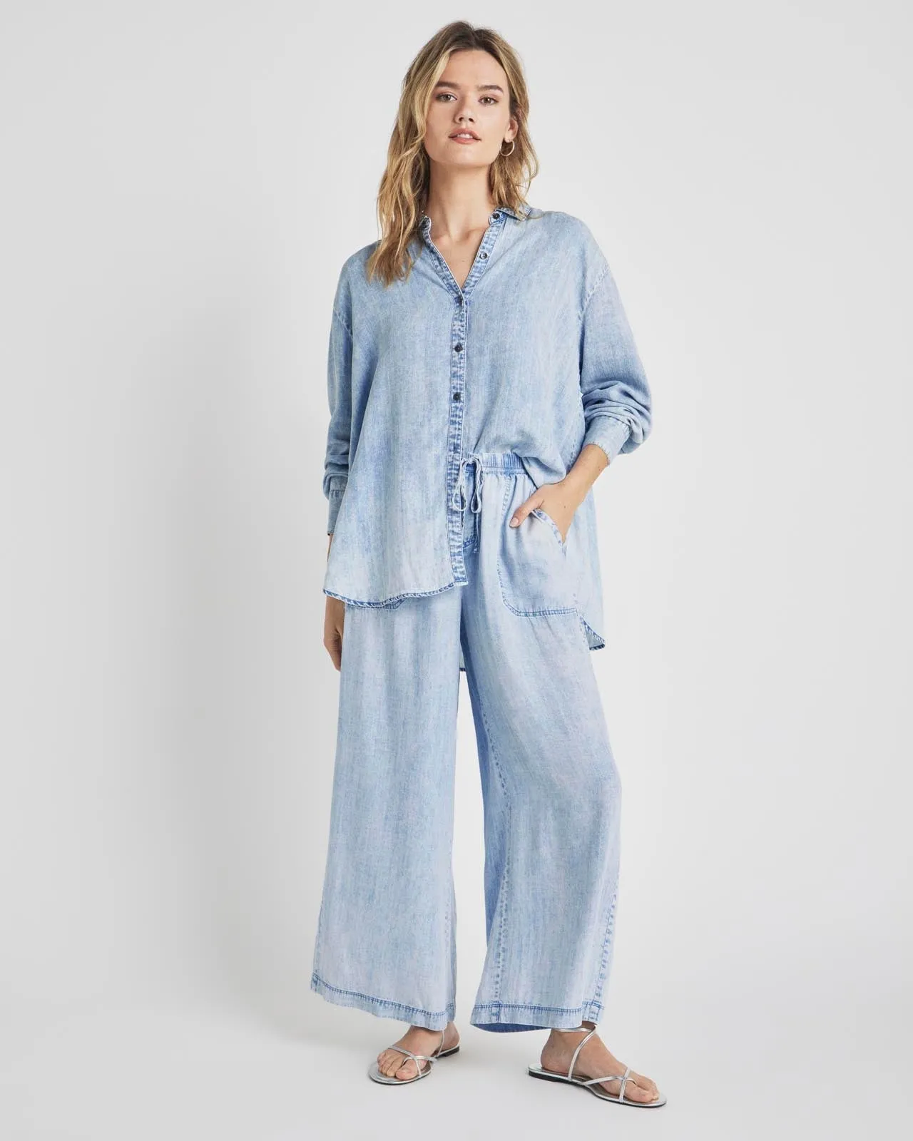 Bleached Indigo Angie Crop Palazzo Pant sold by Splendid product image thumbnail 2