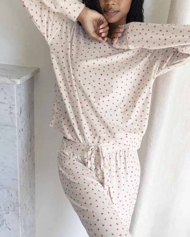 Marna Fuzzy Thermal Hearts PJ Set sold by Splendid