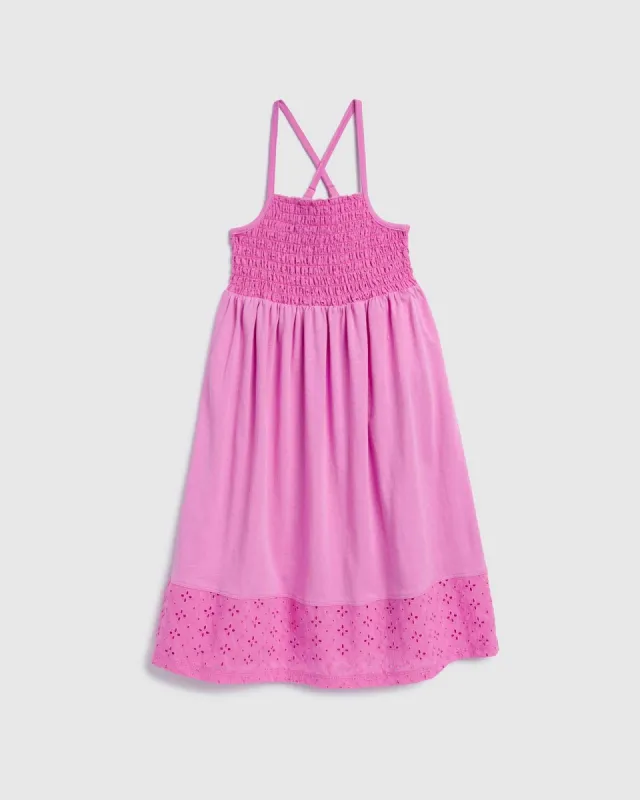 Girls Eyelet Smocked Dress sold by Splendid