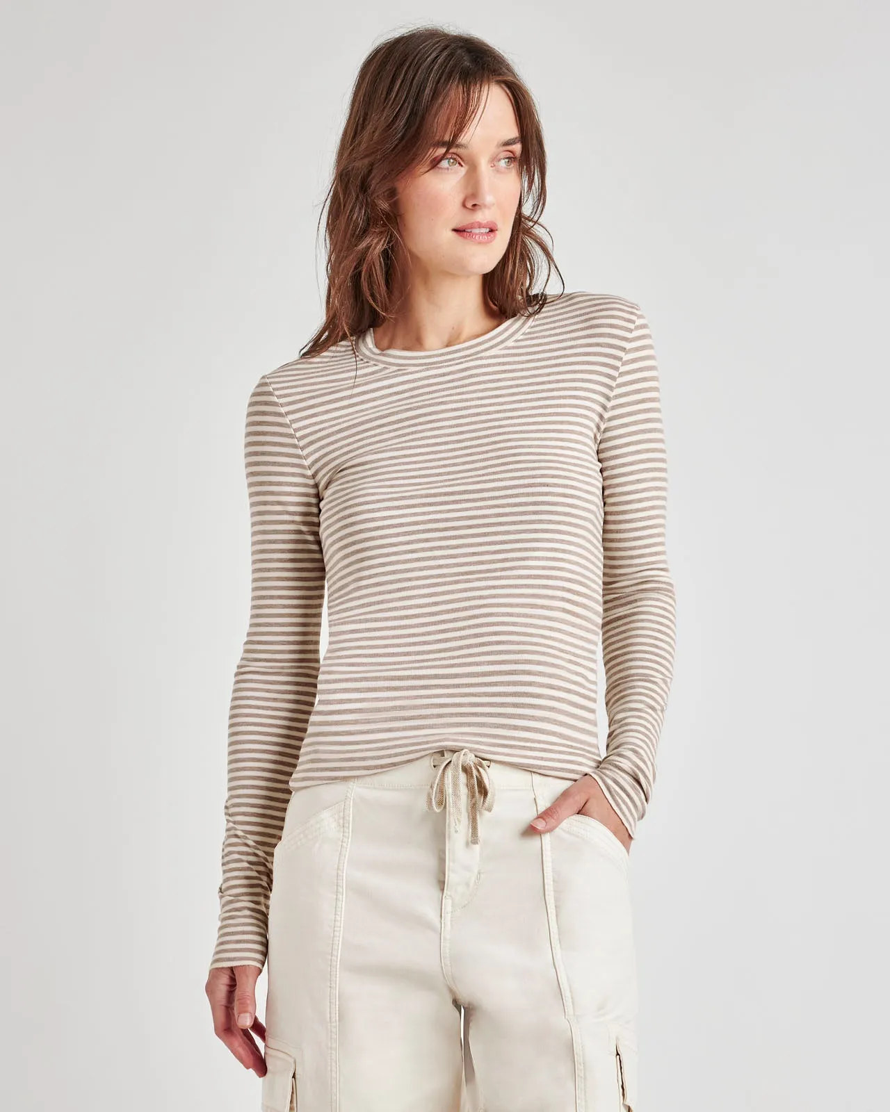 Ribbed Bamboo Long Sleeve Tee sold by Splendid product image thumbnail 3