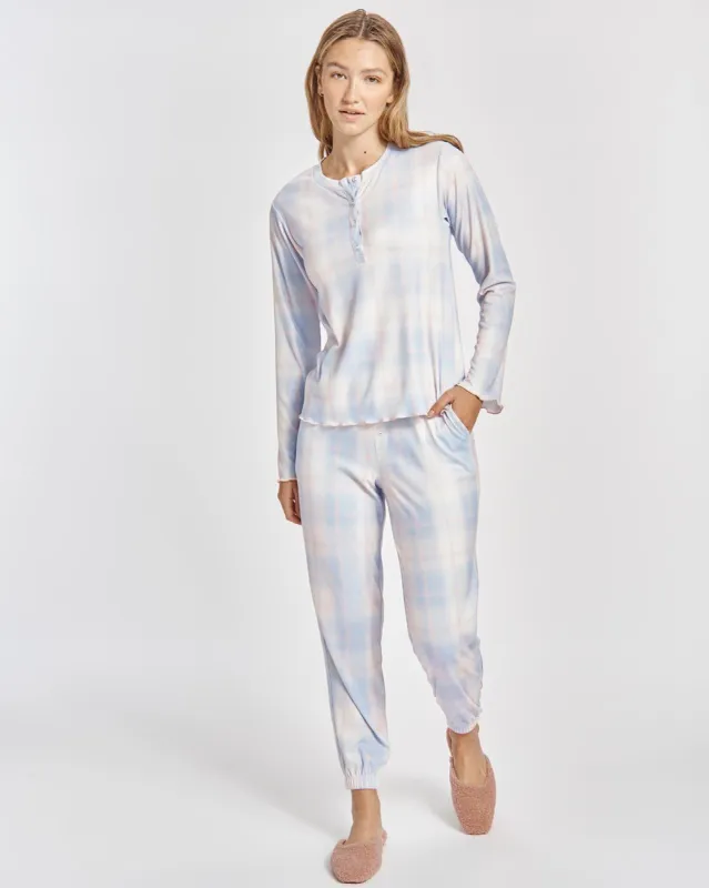 Juno Fuzzy Rib Henley PJ Set sold by Splendid