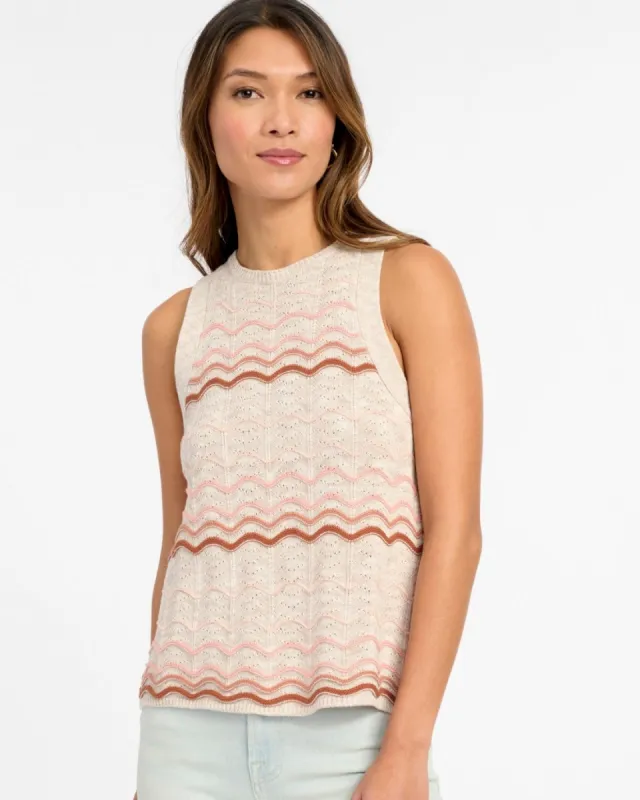 Wave Stripe Cashblend Yuma Sweater Tank sold by Splendid