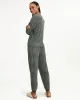 Elora Long Sleeve Jogger Set in Charcoal Leopard sold by Splendid