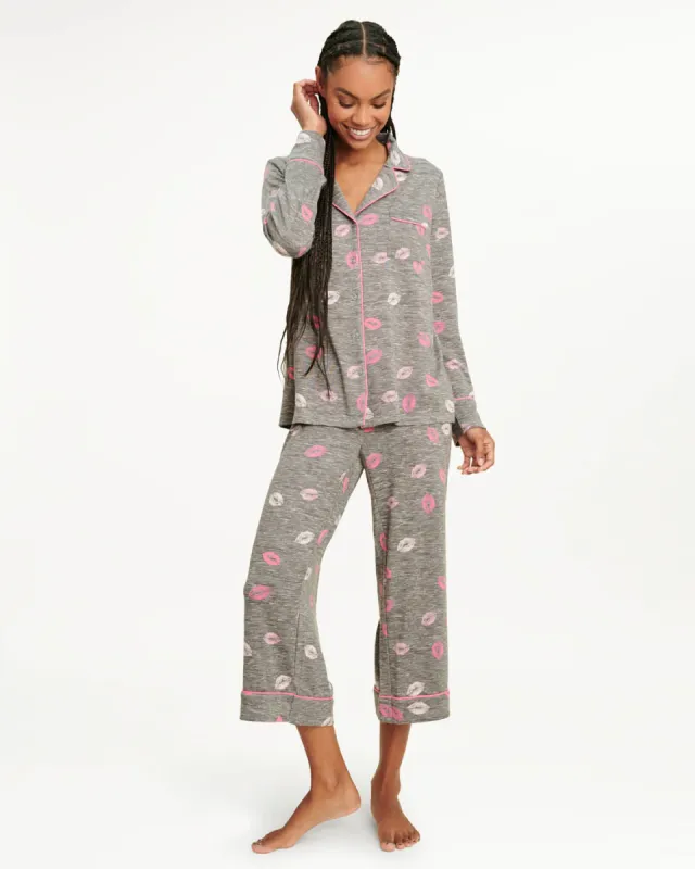 Pillow Soft Long Sleeve PJ Set in Charcoal Kiss sold by Splendid