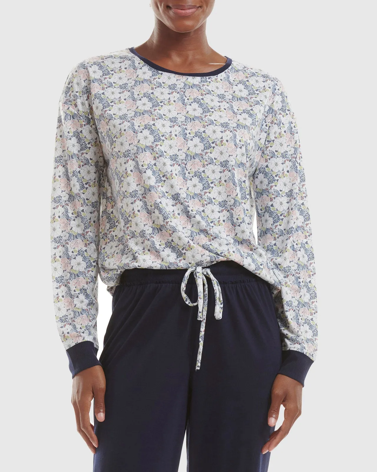 Navy Floral Pullover Jogger PJ Set sold by Splendid product image thumbnail 2