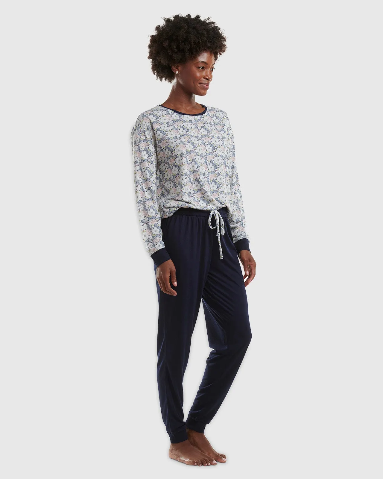 Navy Floral Pullover Jogger PJ Set sold by Splendid product image thumbnail 3