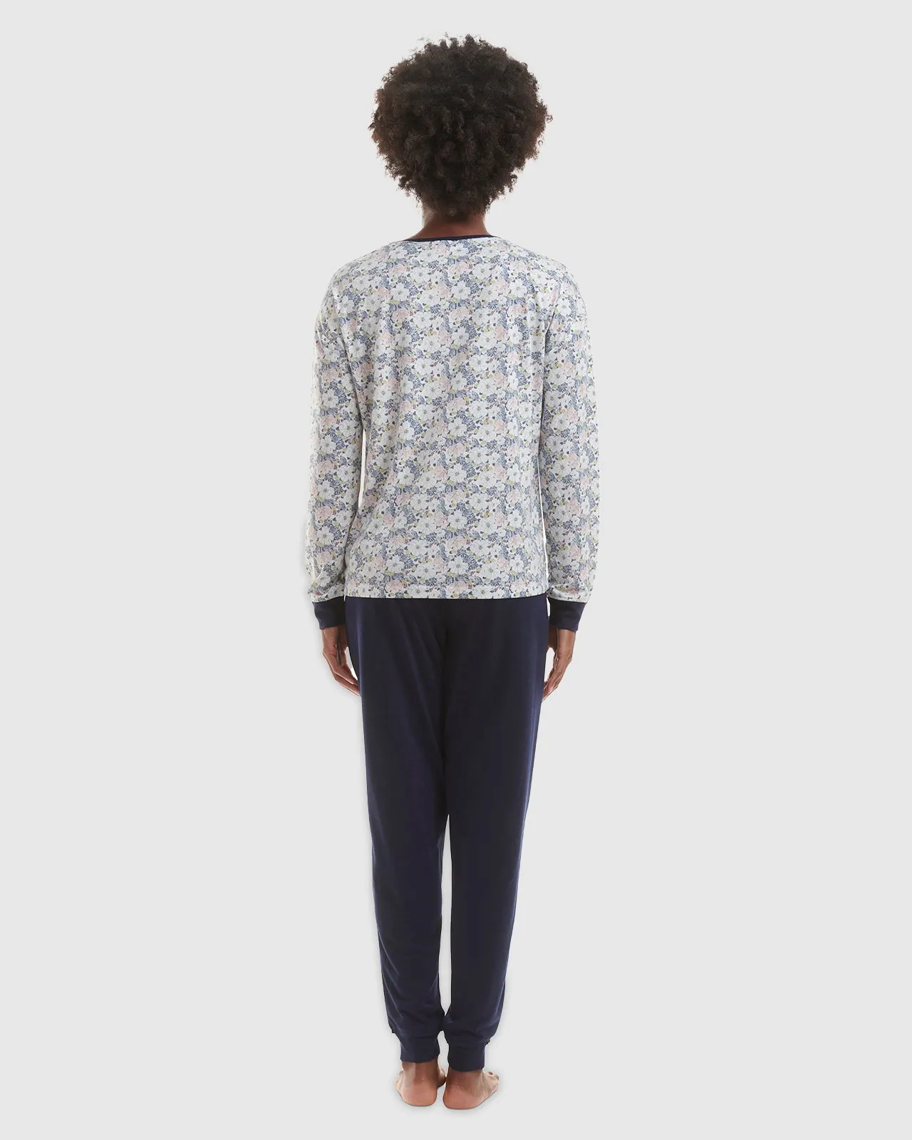 Navy Floral Pullover Jogger PJ Set sold by Splendid product image thumbnail 4