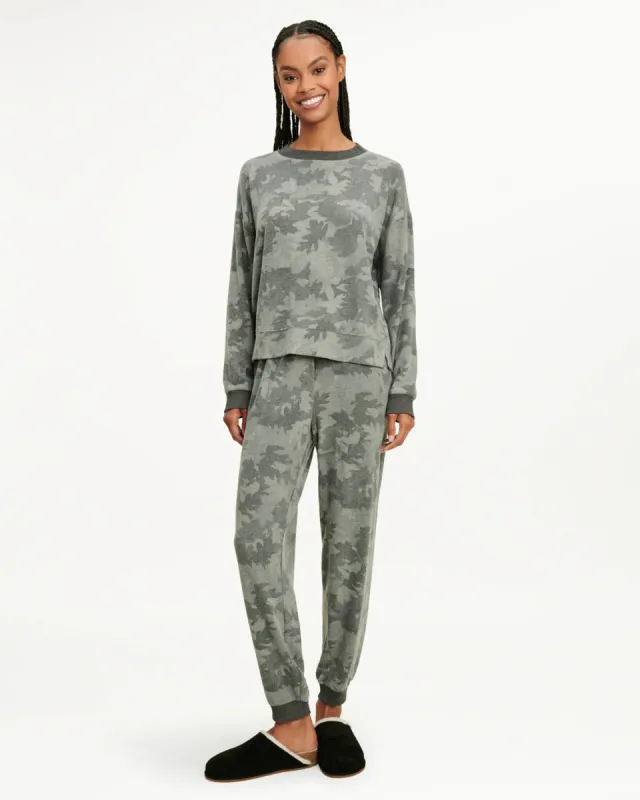 Elora Long Sleeve Jogger Set in Charcoal Camo sold by Splendid