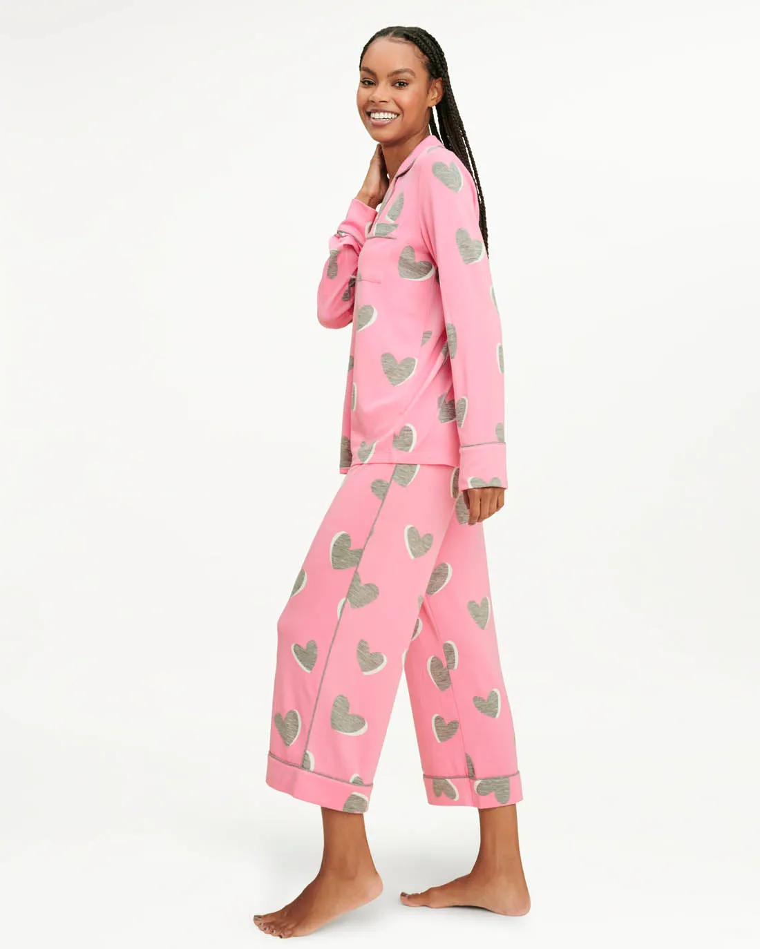 Pillow Soft Long Sleeve PJ Set in Aurora Hearts sold by Splendid product image thumbnail 2