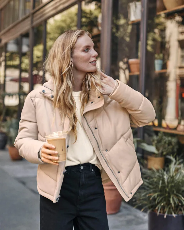 Faux Leather Puffer Jacket sold by Splendid