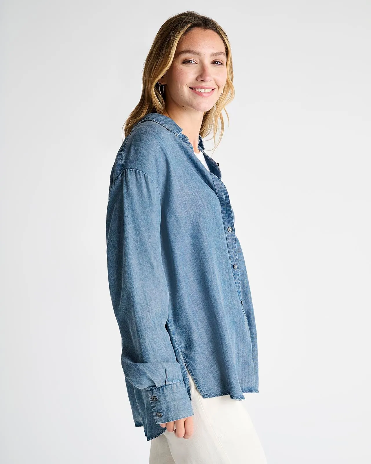Avril Indigo Button Down Shirt sold by Splendid product image thumbnail 3