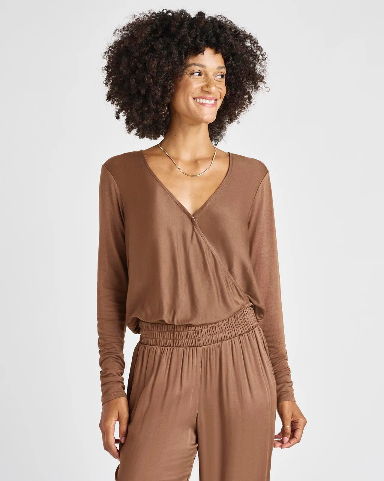 Chelsea Long Sleeve Surplice Top sold by Splendid product image thumbnail 2