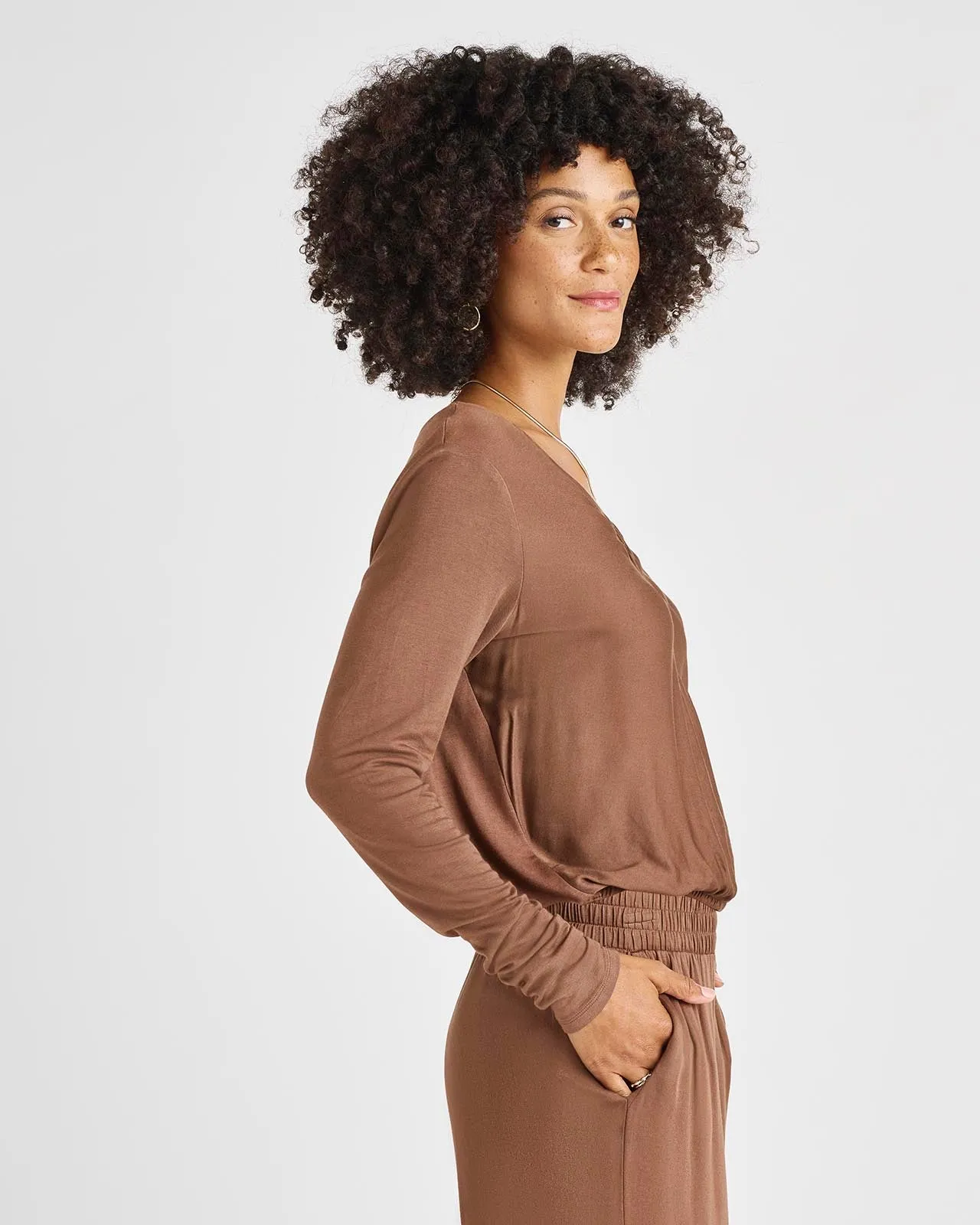 Chelsea Long Sleeve Surplice Top sold by Splendid product image thumbnail 3