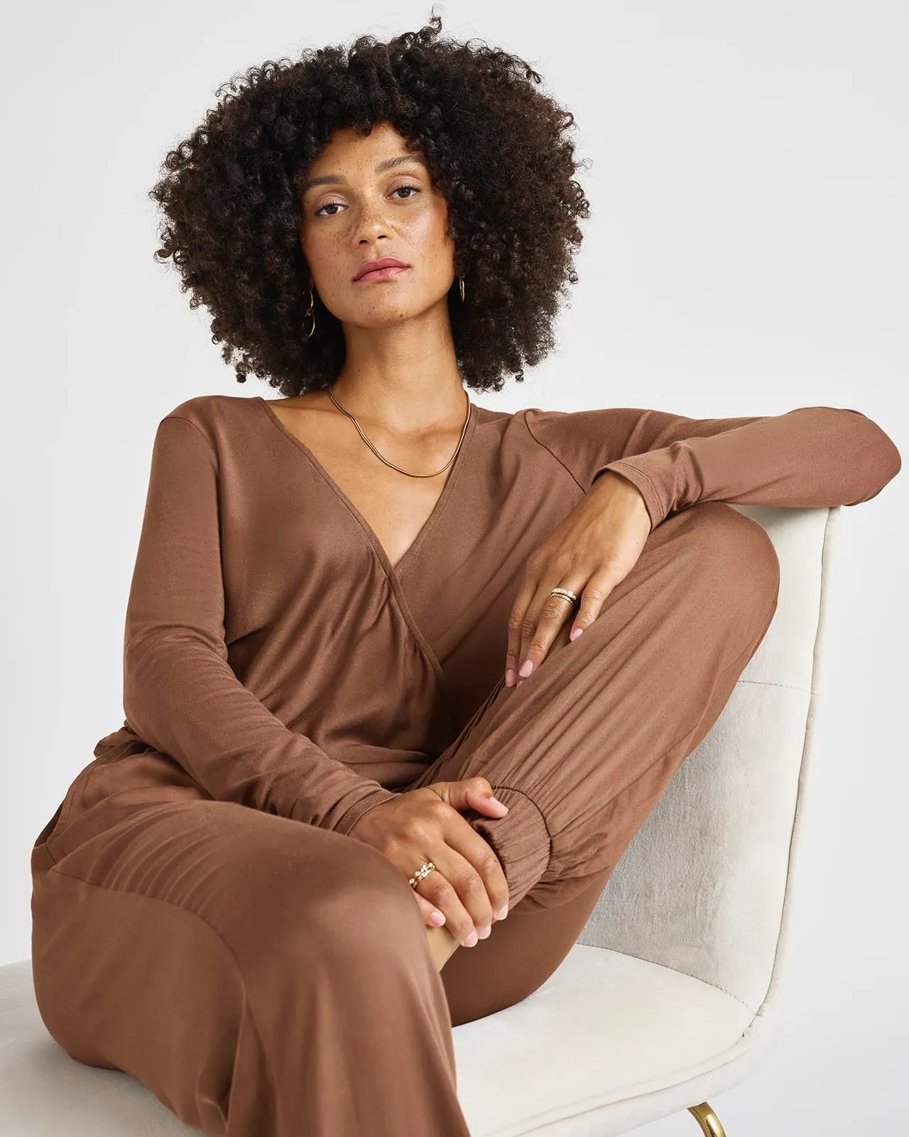 Chelsea Long Sleeve Surplice Top sold by Splendid