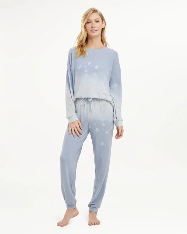 Elora Long Sleeve Jogger Set in Blue Heartmelt sold by Splendid