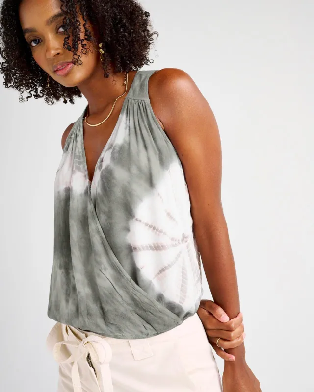 Lucia Tie Dye Surplice Tank sold by Splendid