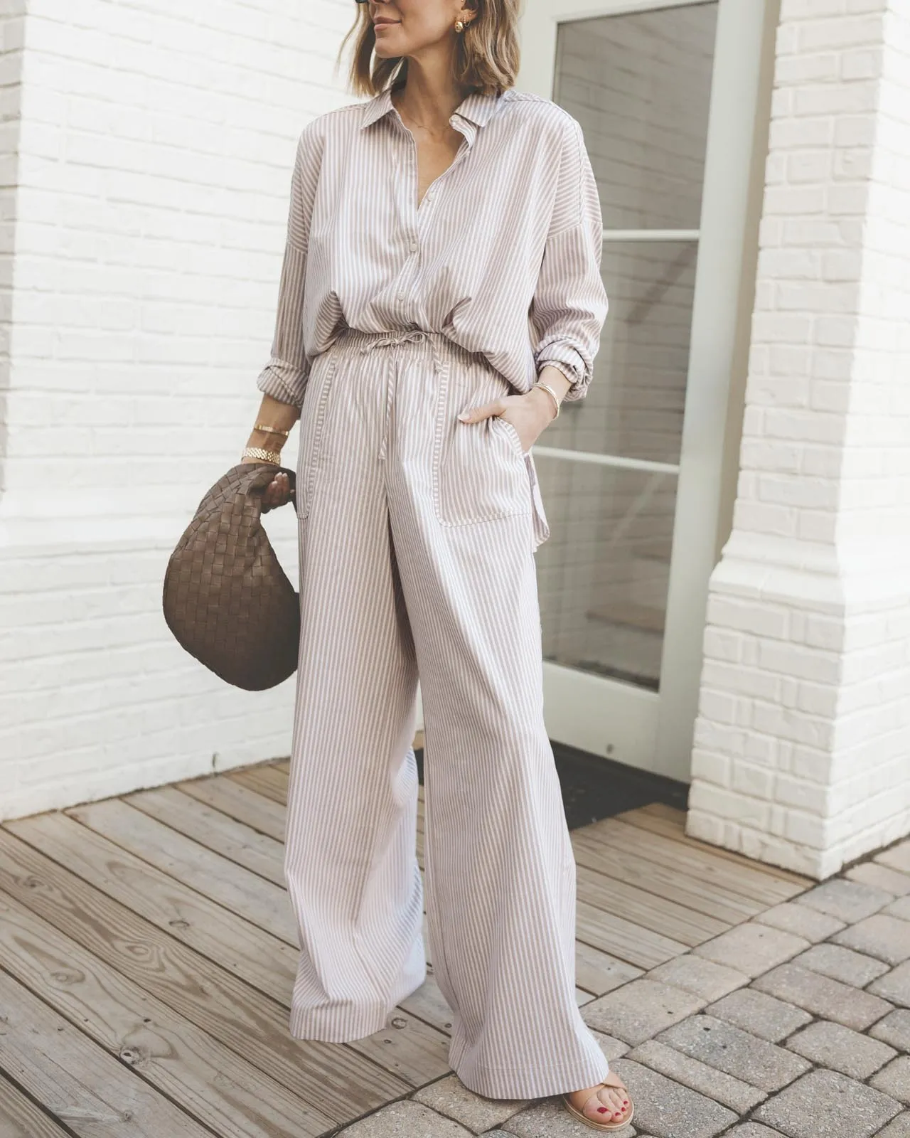 Splendid x @Cellajaneblog Poplin Wide Leg Pant sold by Splendid