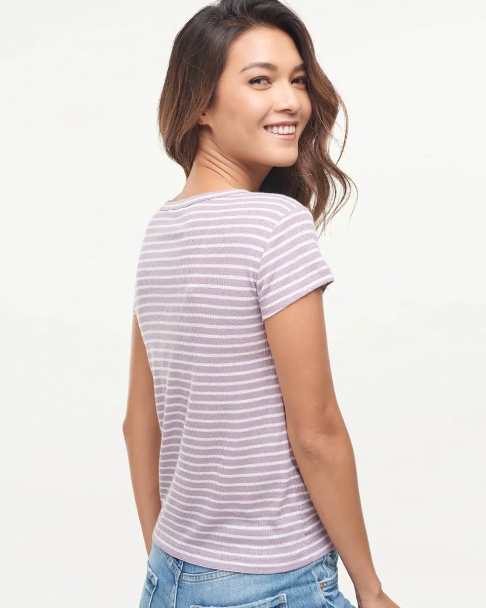 Eco 2x1 Rib Stripe Tee sold by Splendid product image thumbnail 4