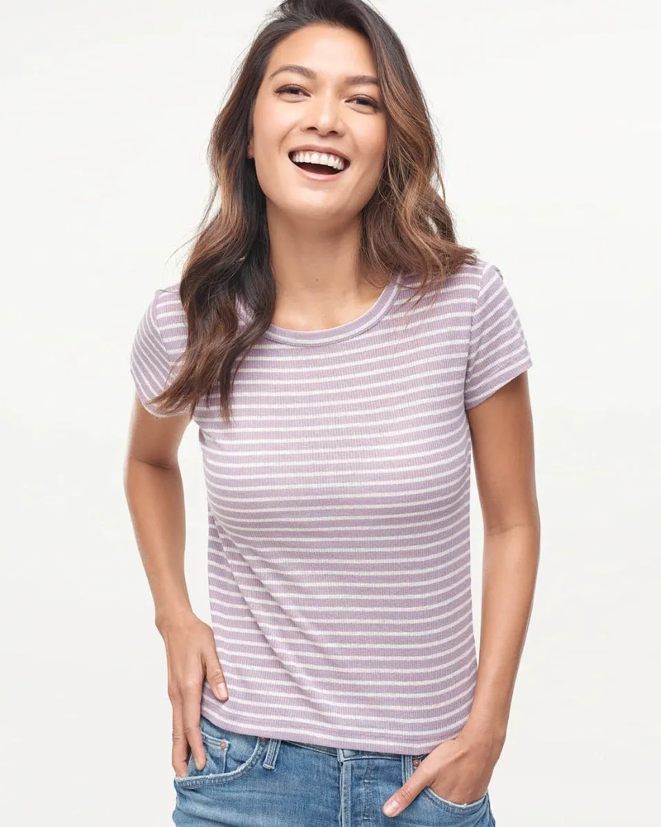 Eco 2x1 Rib Stripe Tee sold by Splendid