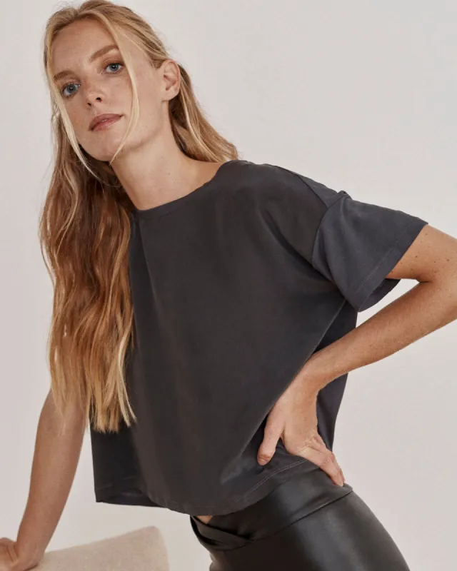 Lima Silk Mix Boxy Tee sold by Splendid