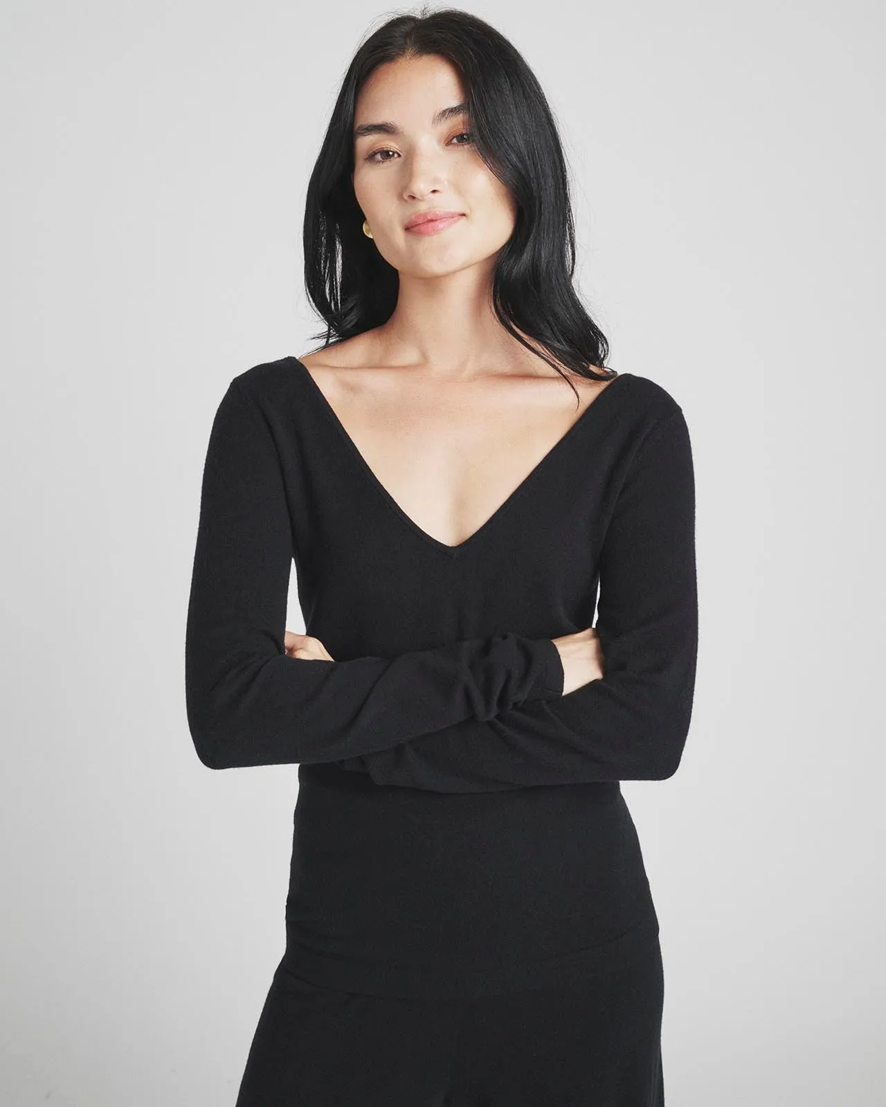 Loopknit LYR Reversible Deep V-Neck Top sold by Splendid