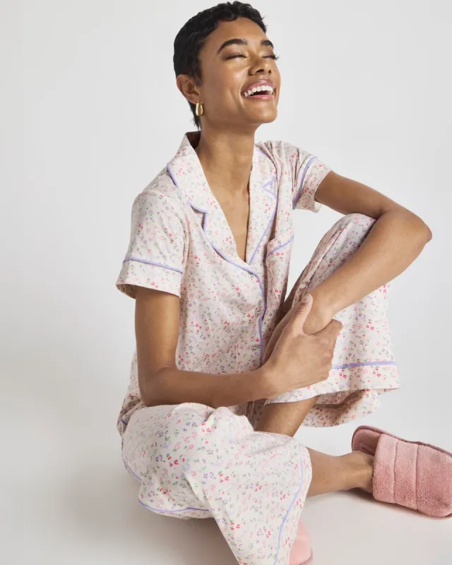 Multi Ditsy Wilma Notch Collar & Pant PJ Set sold by Splendid