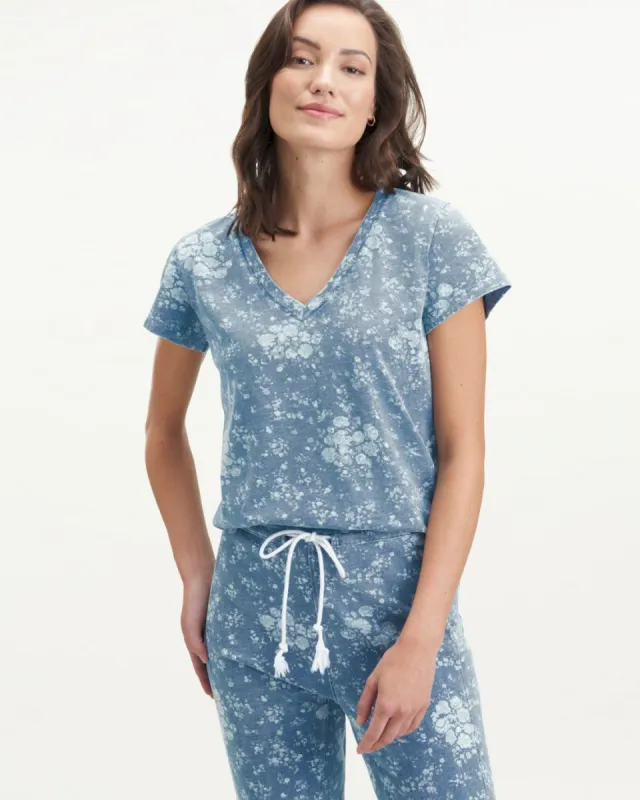 Botanical Floral V-Neck Short Sleeve Tee sold by Splendid