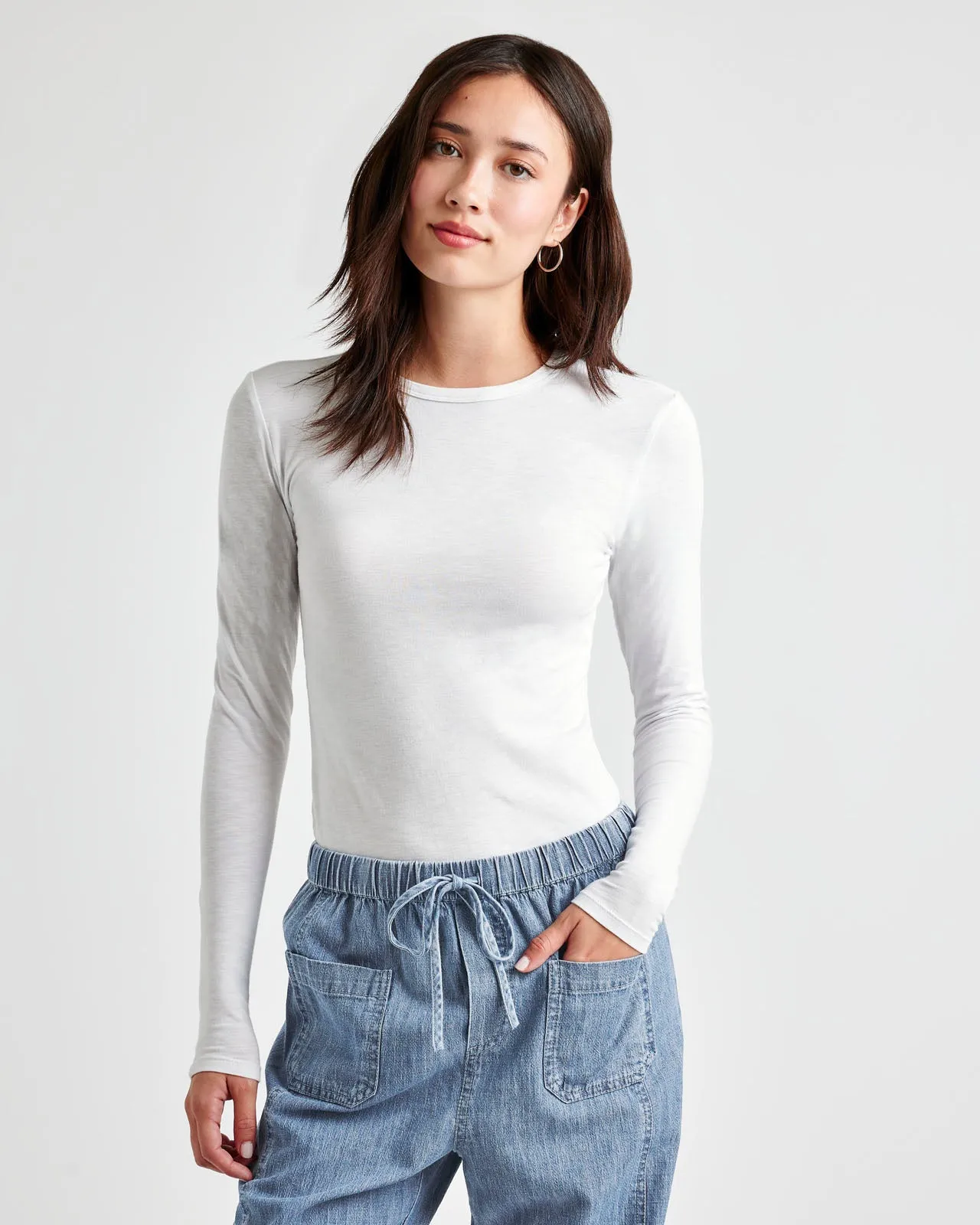 Eva Long Sleeve Slub Tee sold by Splendid product image thumbnail 5
