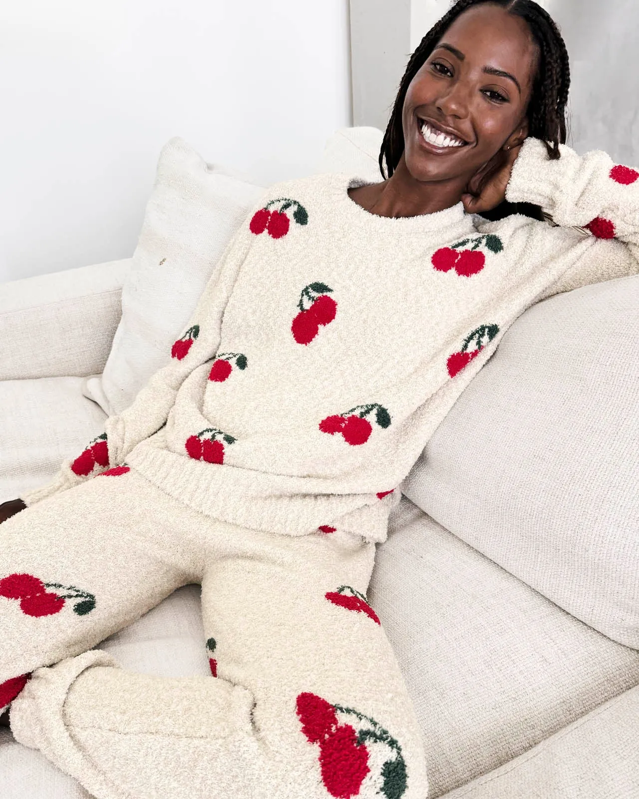 Cherries Fuzzy Sweater PJ Set sold by Splendid product image thumbnail 3