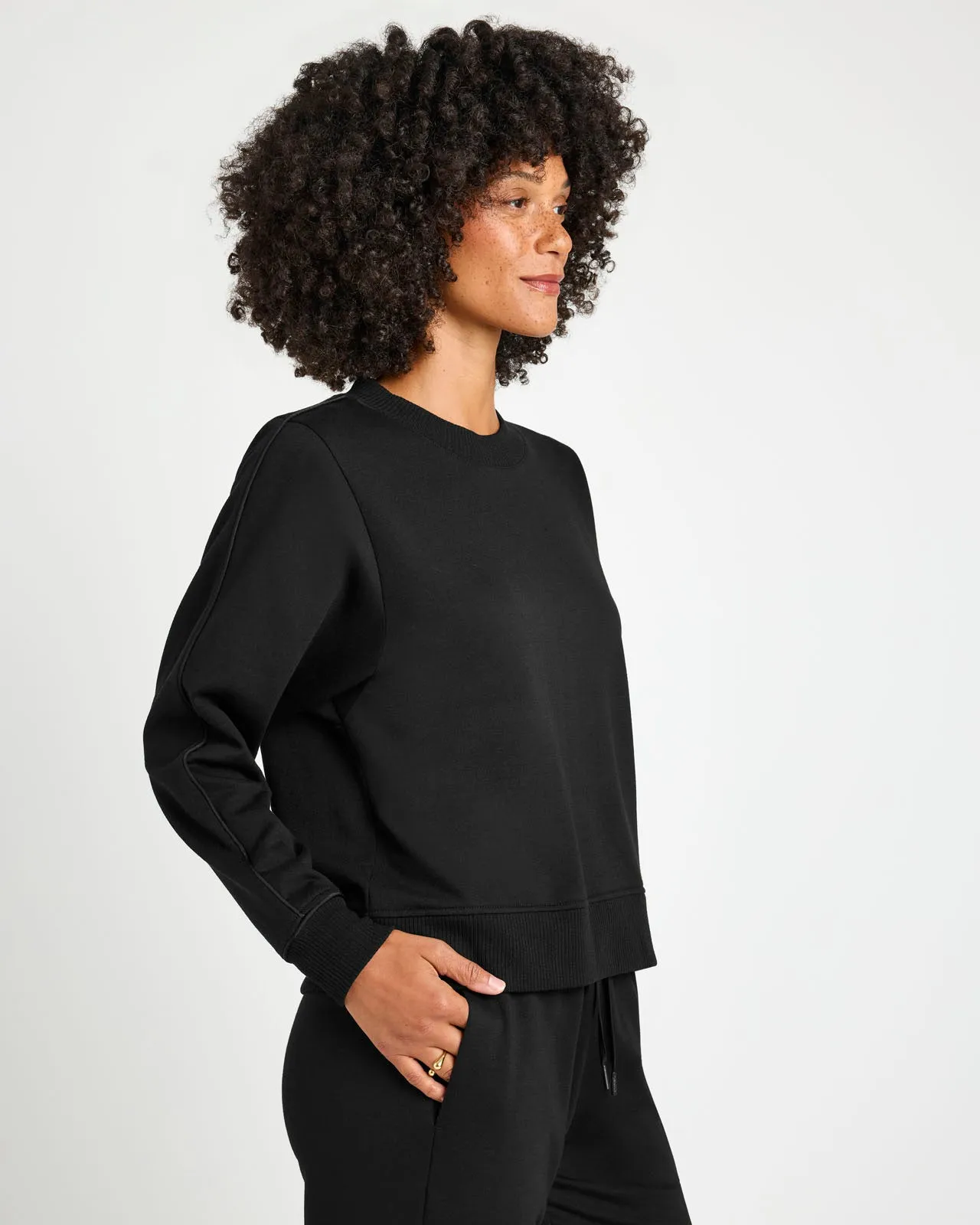 Soft Fleece Plush Satin Crewneck Pullover sold by Splendid product image thumbnail 5