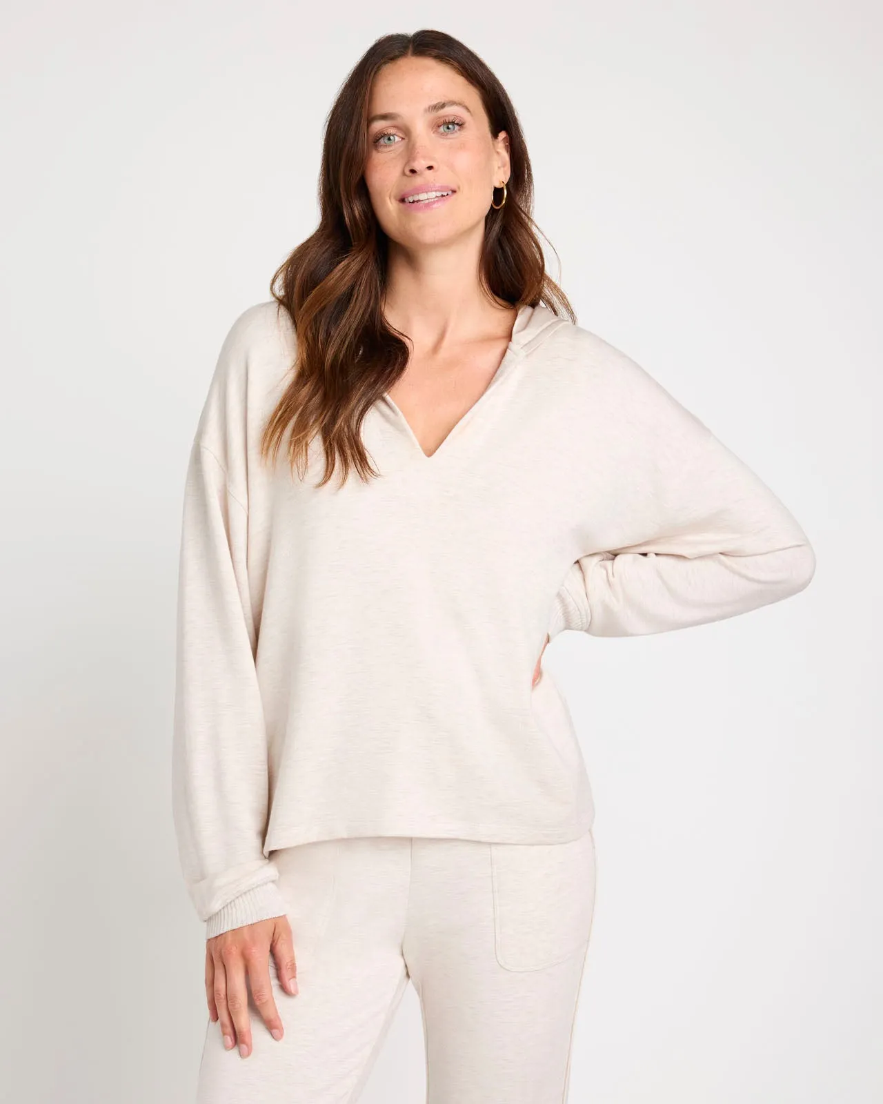 Soft Fleece Plush Satin Hoodie sold by Splendid product image thumbnail 4