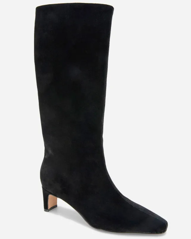 Janice Black Suede Tall Boot sold by Splendid