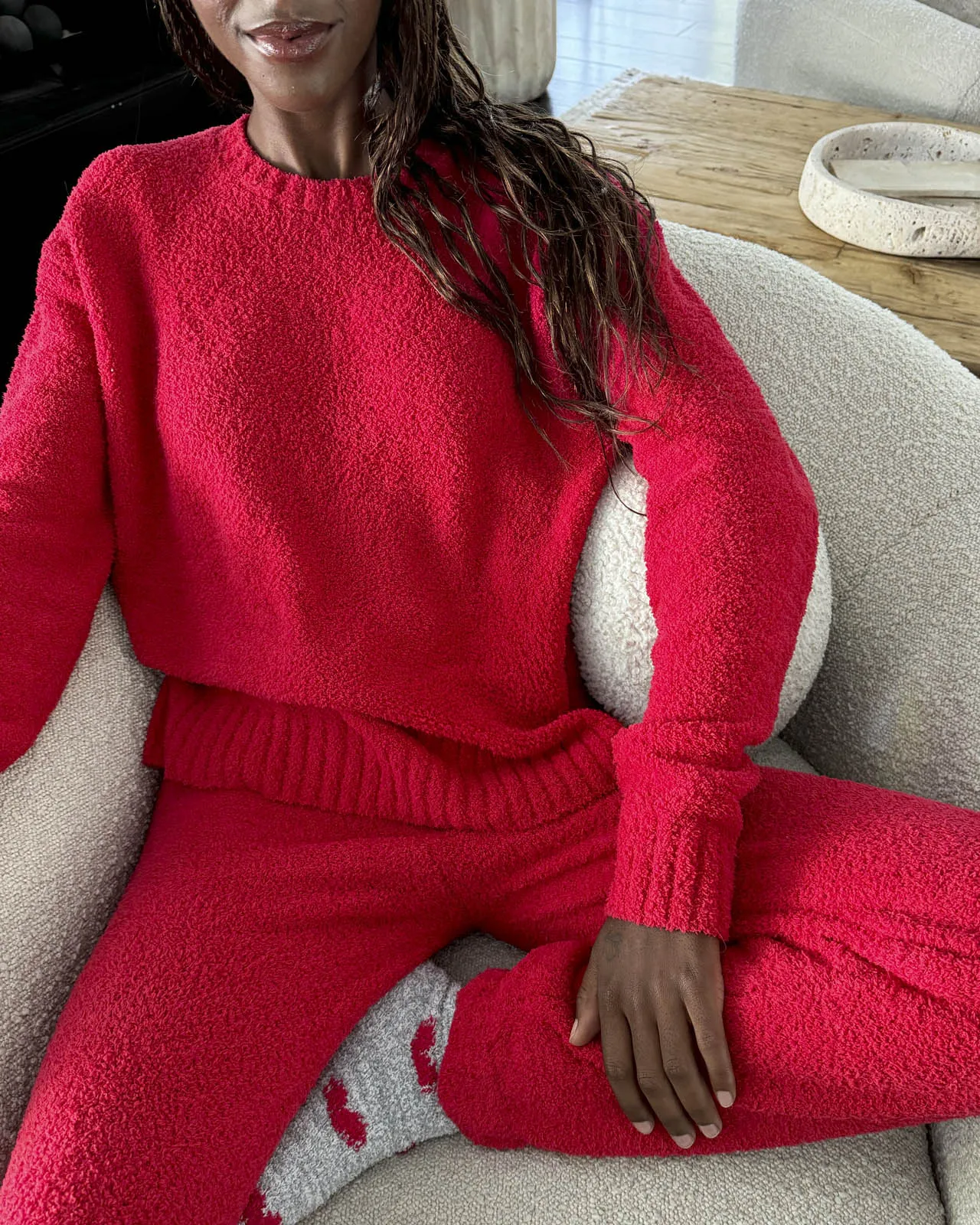 Red Fuzzy Sweater PJ Set sold by Splendid product image thumbnail 5