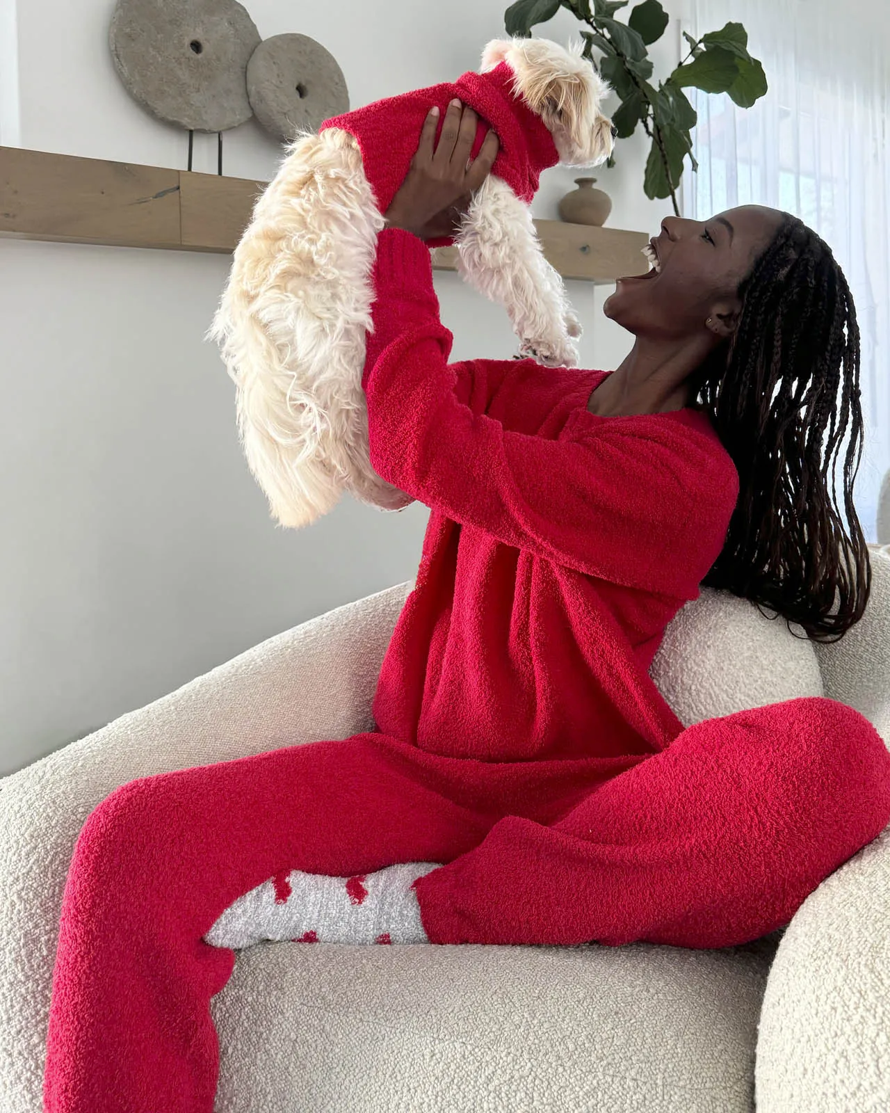 Red Fuzzy Sweater PJ Set sold by Splendid product image thumbnail 3