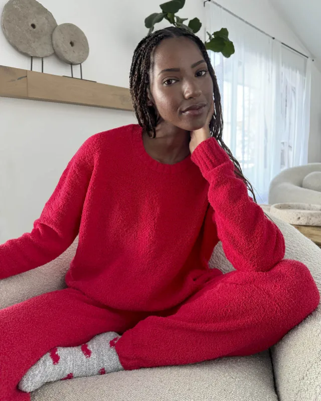 Red Fuzzy Sweater PJ Set sold by Splendid